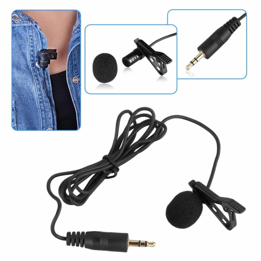 IUKUS Professional Clip-On-Ansteckmikrofon Omnidirektionaler Kondensator Lavalier-Mikrofon mit 6 m 19 ft Kabel für Kamera/Smartphone Lavalier-Mikrofon 